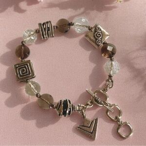 Silpada Smoky Quartz and Handcrafted Sterling Beaded Bracelet B1275